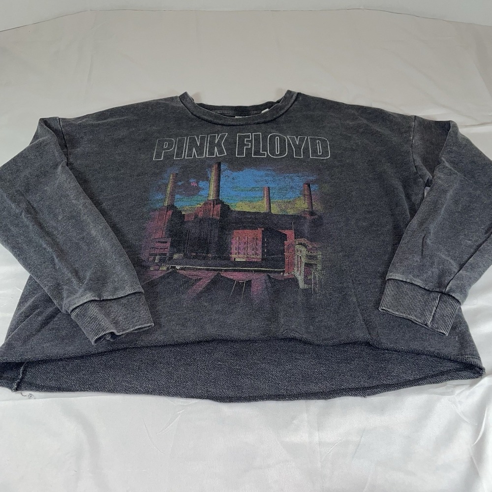 Junk‎ Food Pink Floyd Animals Graphic Sweatshirt Charcoal Gray Women's Large L